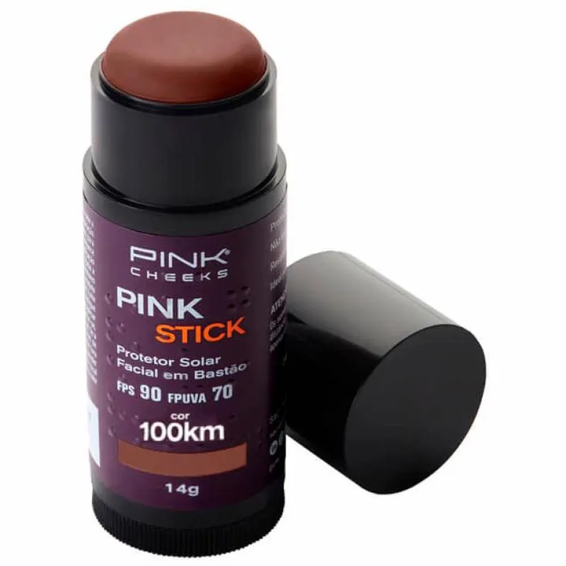 Protetor Solar Facial com Cor Pink Stick Fps90 100km