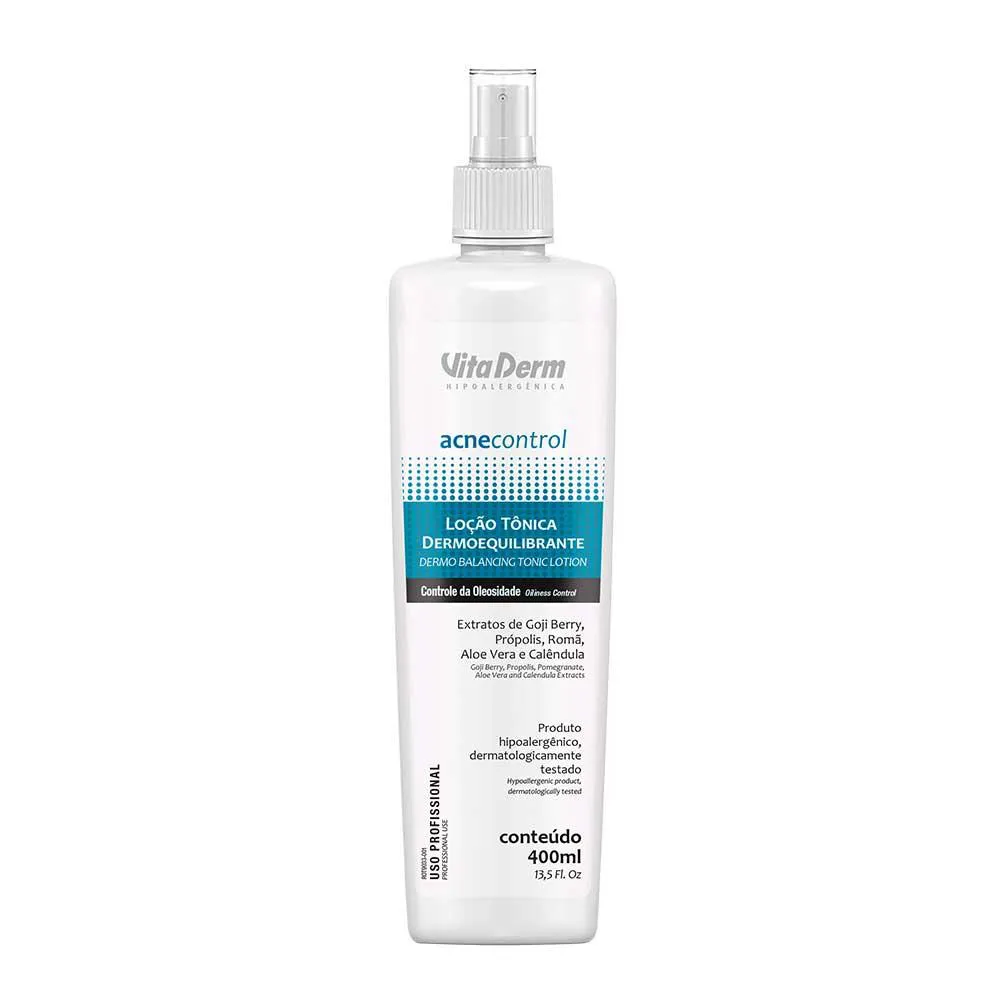 Loção Tônica Dermoequilibrante Vita Derm – Acne Control Profissional 400ml