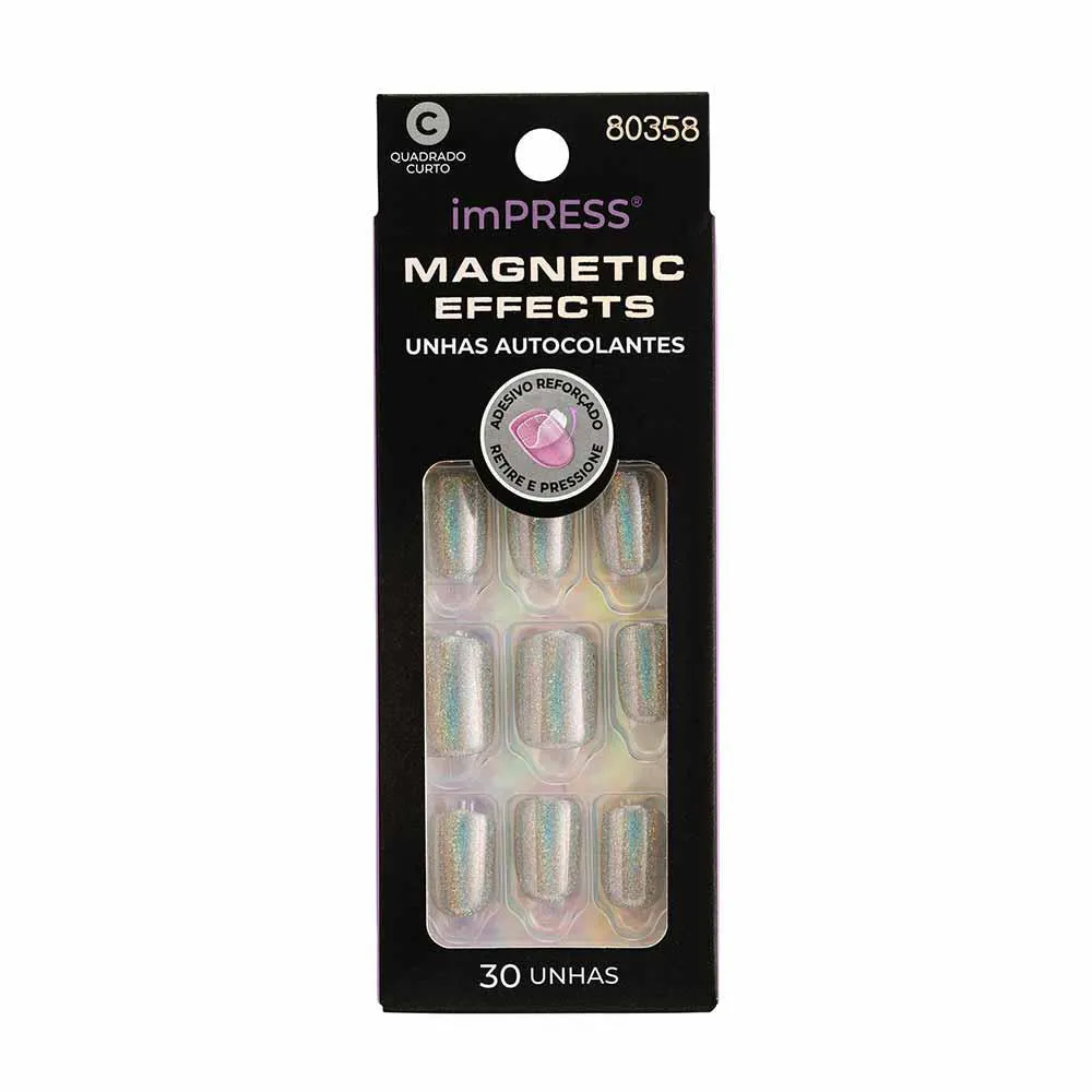 Unhas Autocolantes Impress Magnetic Effects The Good Days - Quadrado Curto 1 UN