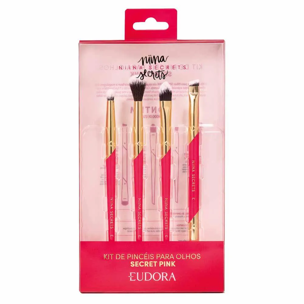 Niina Secrets By Eudora Secret Pink Kit de Pincéis para Olhos