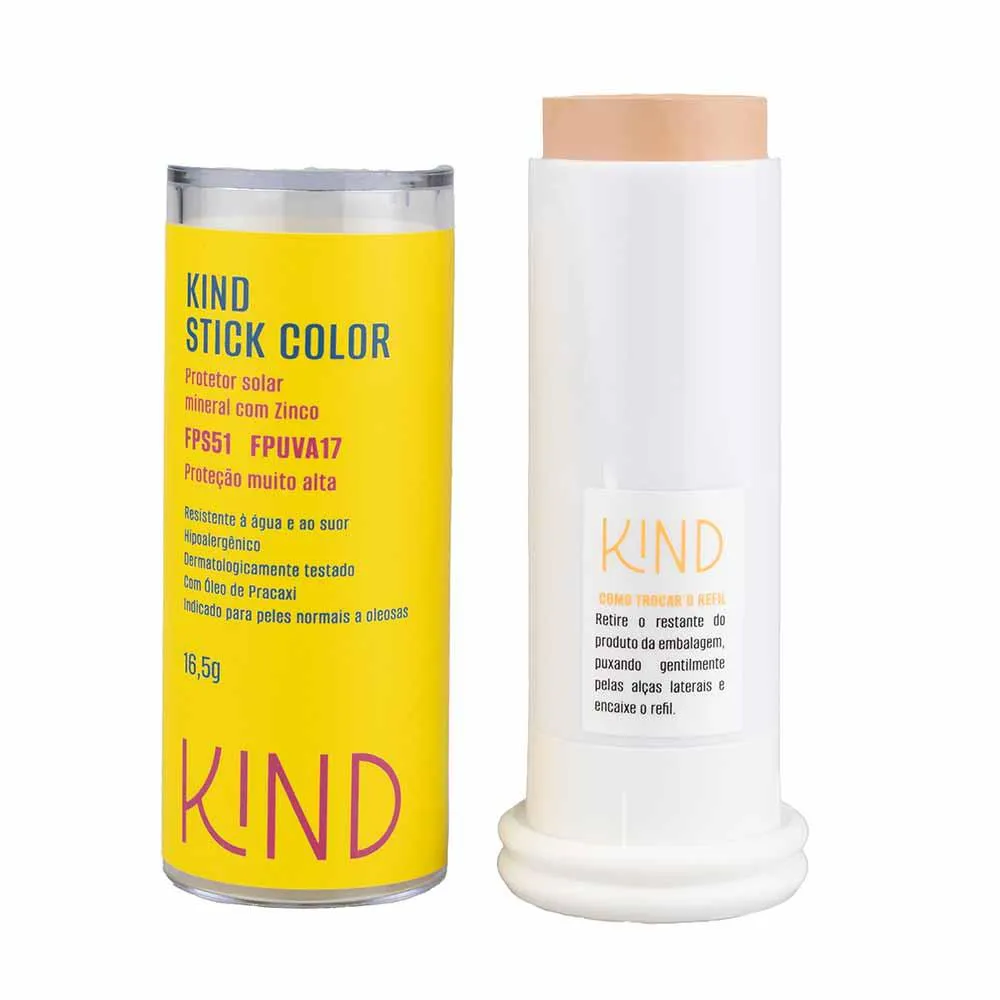 Proteção Solar Facial Kind Beauty Stick Color Fps 51 e Fpuva 17 K30