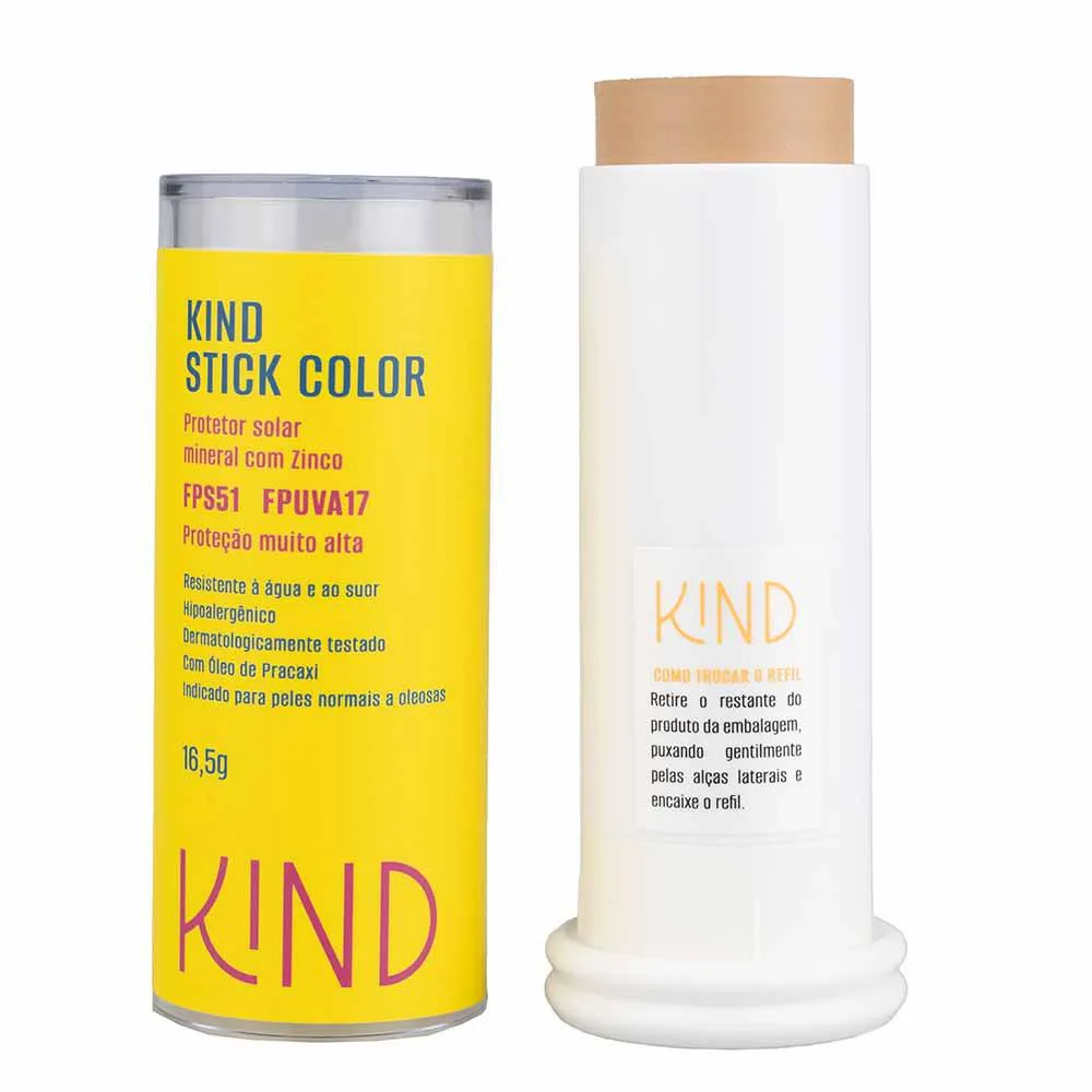 Proteção Solar Facial Kind Beauty Stick Color Fps 51 e Fpuva 17 K60