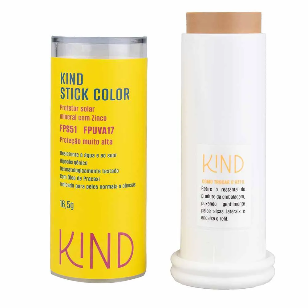 Proteção Solar Facial Kind Beauty Stick Color Fps 51 e Fpuva 17 K70