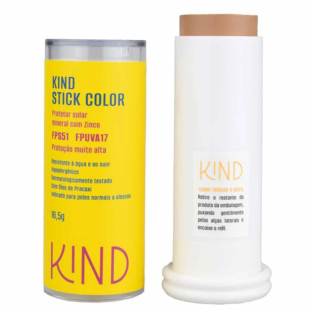 Proteção Solar Facial Kind Beauty Stick Color Fps 51 e Fpuva 17 K80