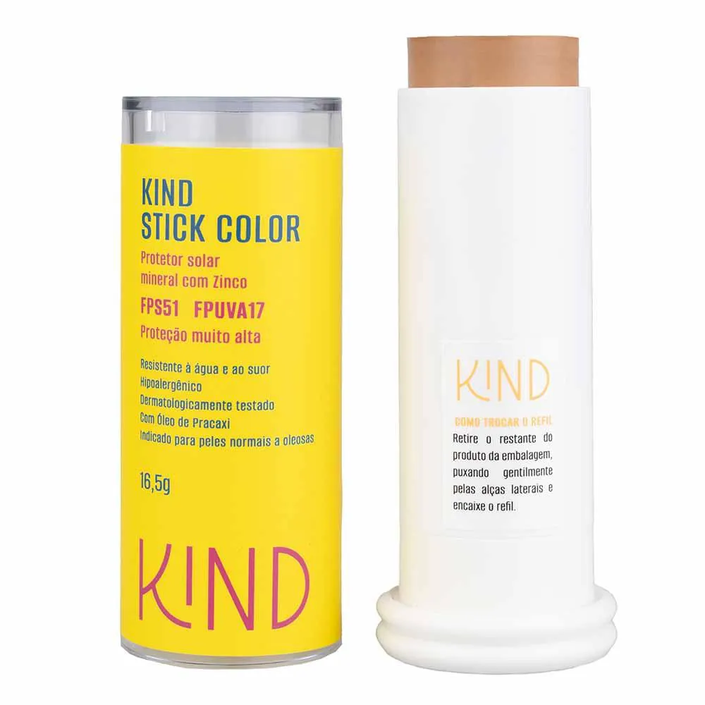 Proteção Solar Facial Kind Beauty Stick Color Fps 51 e Fpuva 17 K90