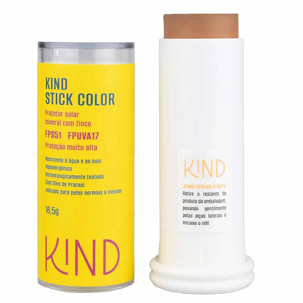 Proteção Solar Facial Kind Beauty Stick Color Fps 51 e Fpuva 17 K110