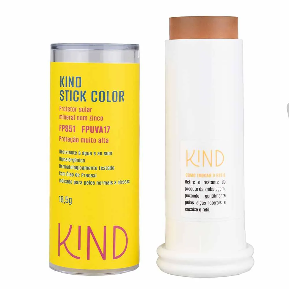 Proteção Solar Facial Kind Beauty Stick Color Fps 51 e Fpuva 17 K120