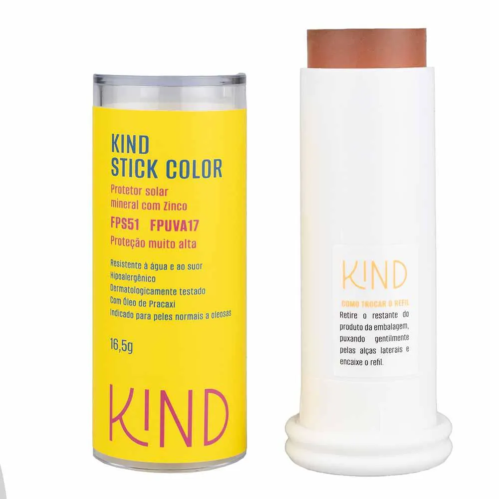Proteção Solar Facial Kind Beauty Stick Color Fps 51 e Fpuva 17 K130