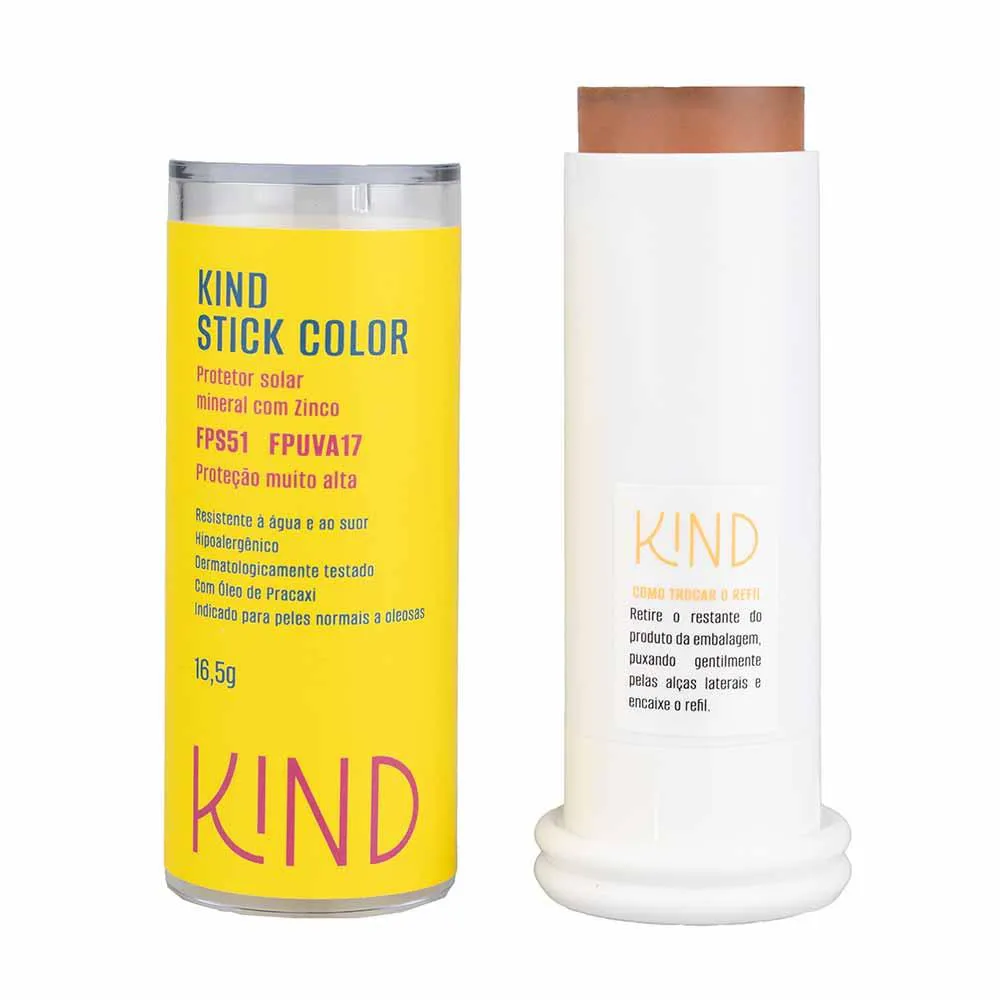 Proteção Solar Facial Kind Beauty Stick Color Fps 51 e Fpuva 17 K140