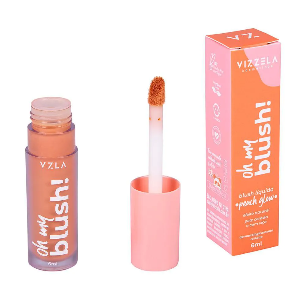 Blush Líquido Vizzela Oh My Blush Peach Glow