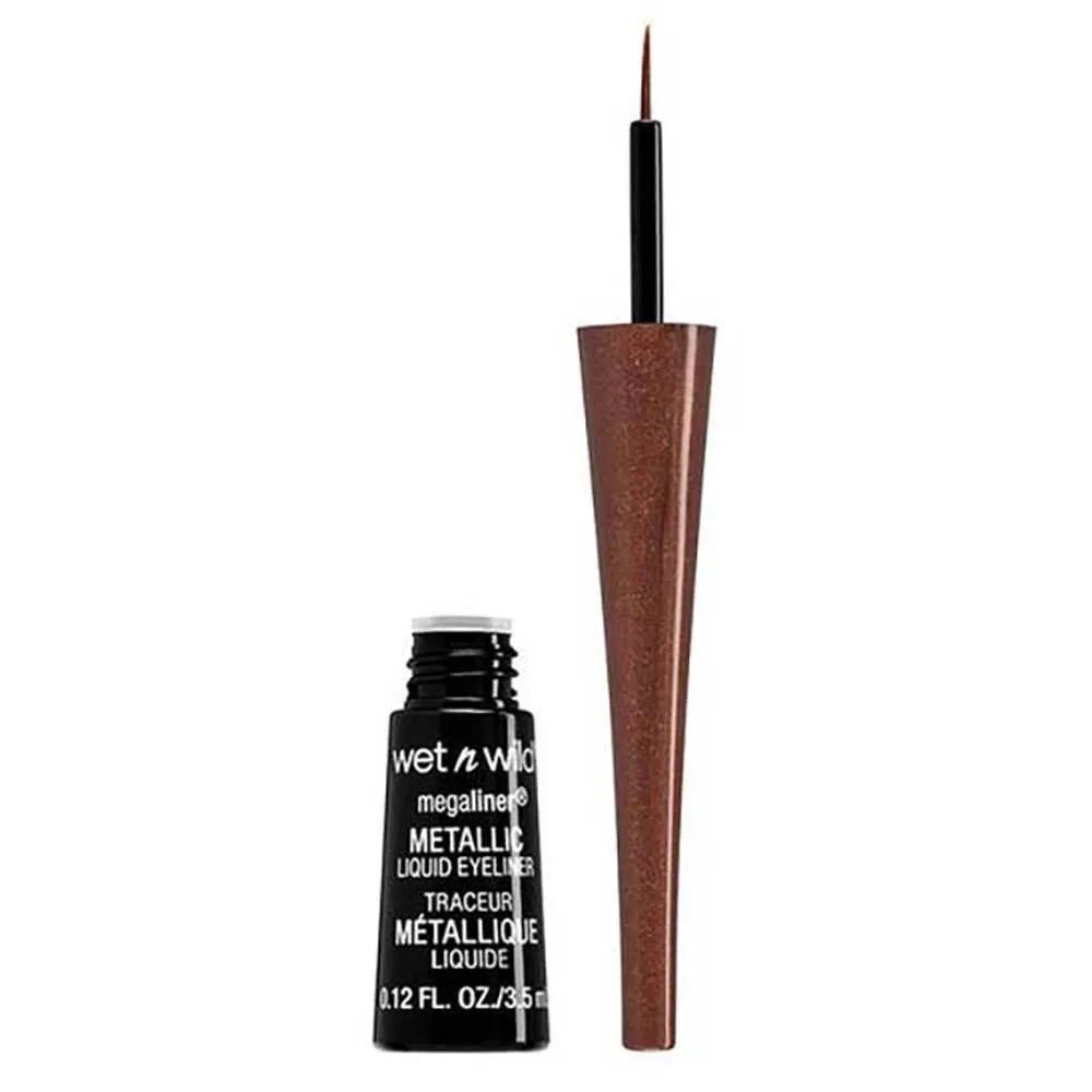 Delineador de Olhos Liquido Metalico Wet N Wild - Megaliner Metallic Brown