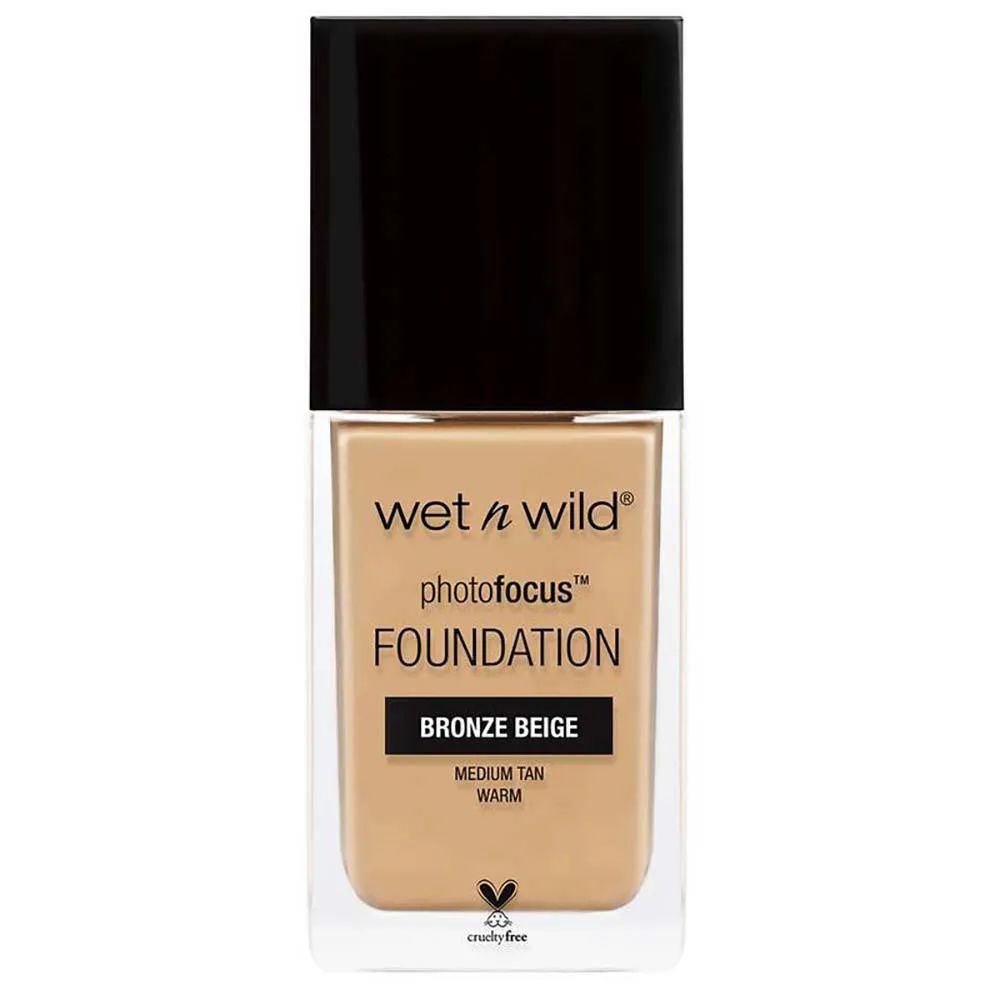 Base Líquida Matte Alta Cobertura Wet N Wild - Photo Focus Foundation Bronze Beige