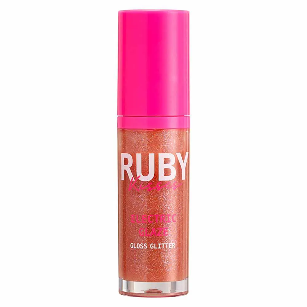 Gloss Glitter Ruby Kisses - Electric Glaze Blush Gold