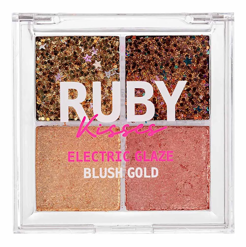 Paleta de Sombras Ruby Kisses - Glitter Electric Glaze 5,6G Blush Gold