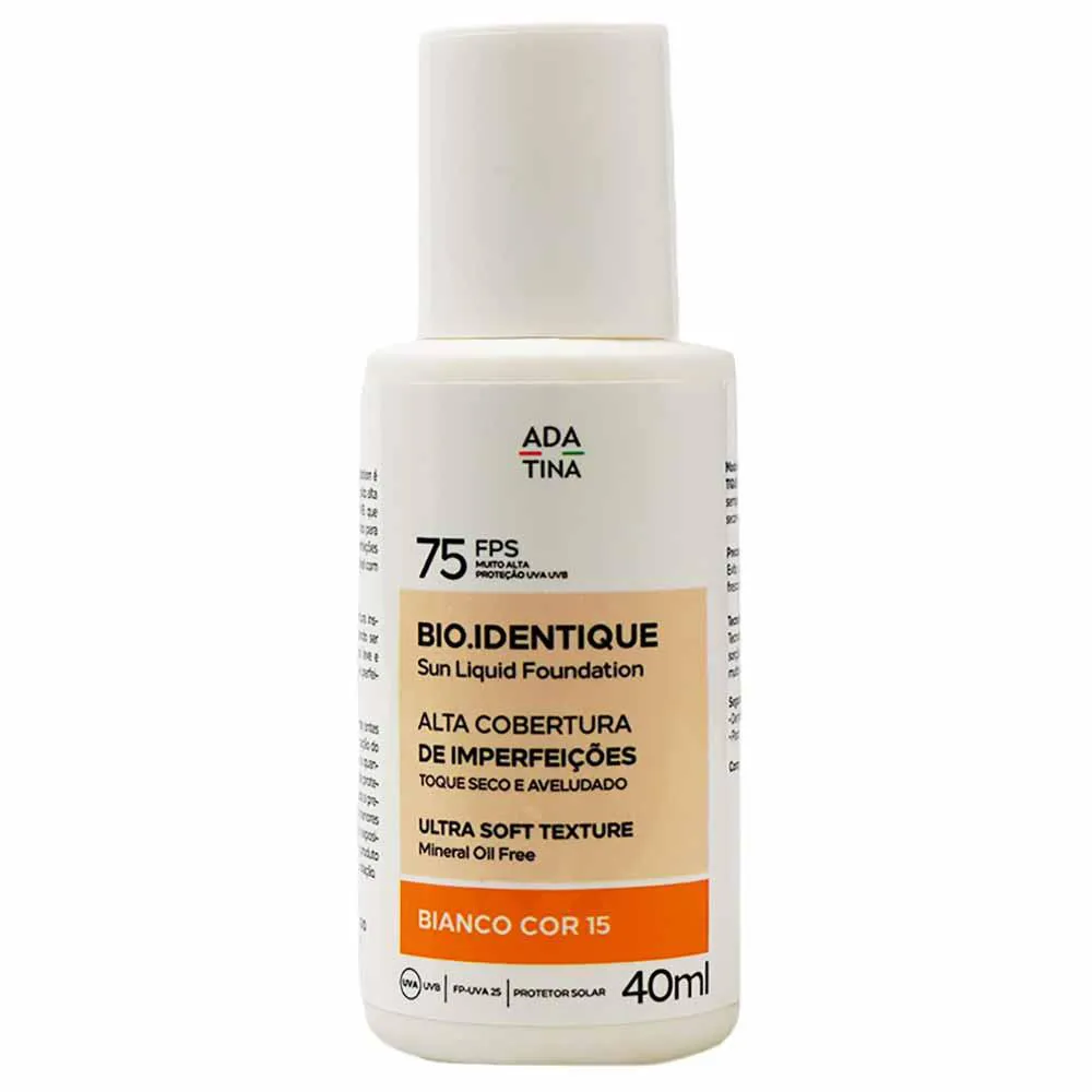 Protetor Solar com Cor Alta Cobertura Ada Tina Bio.identique Fps75 15 Bianco