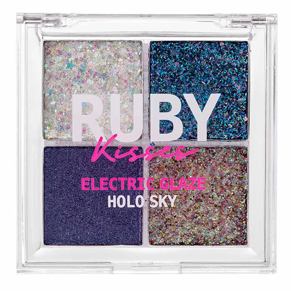 Paleta de Sombras Ruby Kisses - Glitter Electric Glaze 5,6G Holo SKY