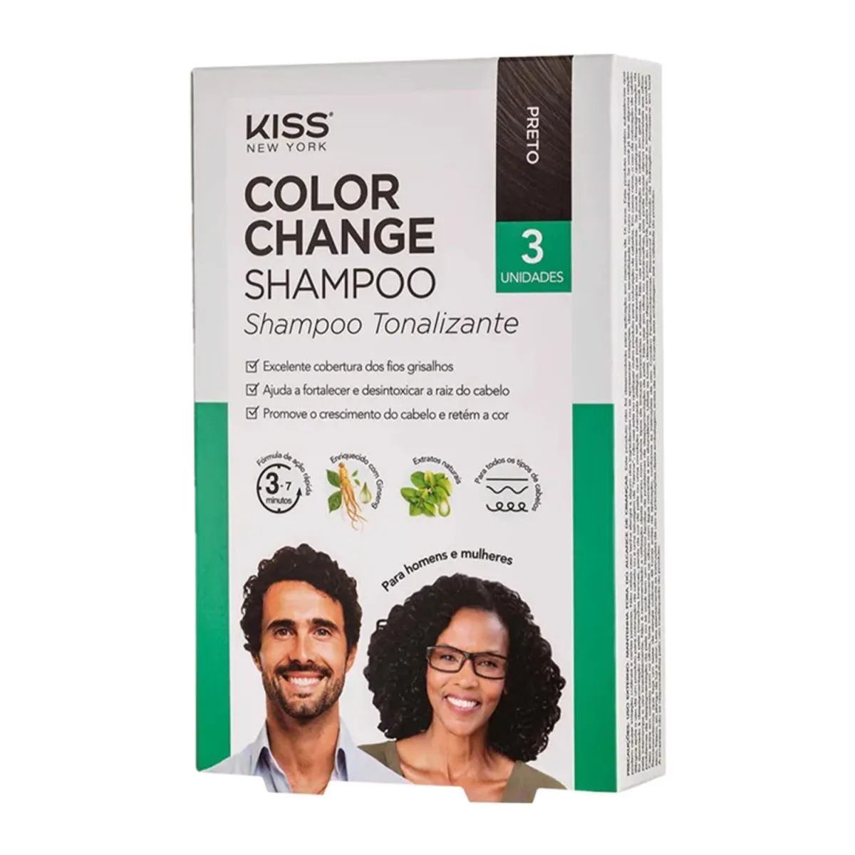 Kiss New York Color Change Shampoo Tonalizante Preto