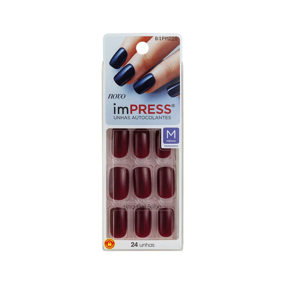 Unhas Postiças Kiss Ny Impress Color Médio Pretty