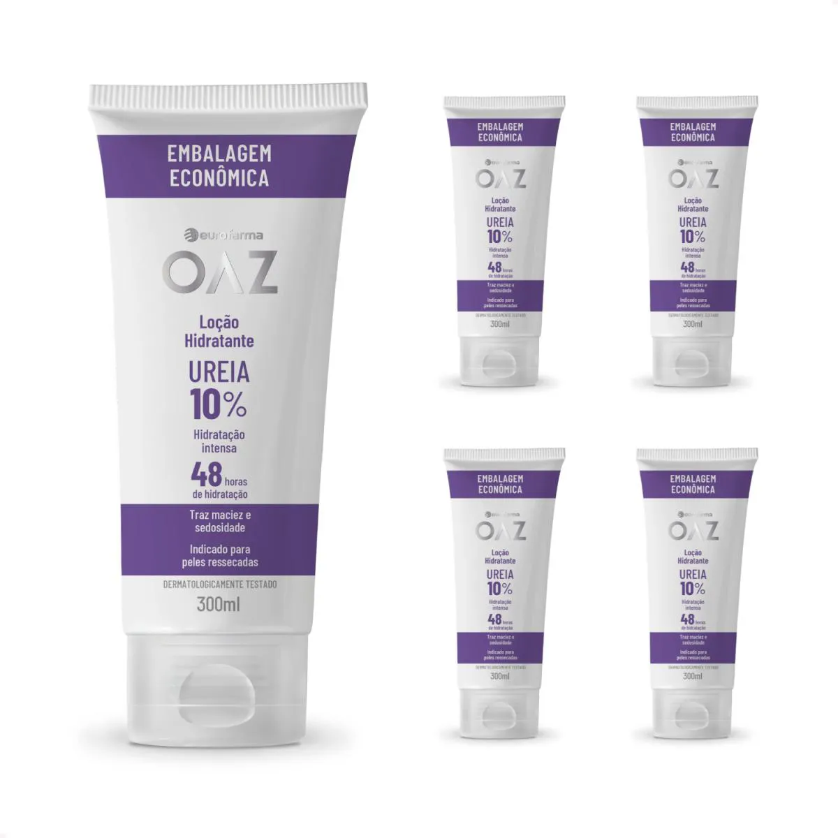 Kit com 4 - Loção Hidratante Oaz Creme de Ureia de 10% 300Ml