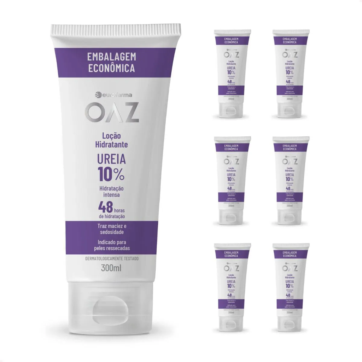 Kit com 6 - Loção Hidratante Oaz Creme de Ureia de 10% 300Ml