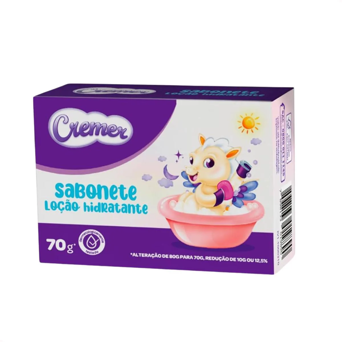 Sabonete Cremer Loção Hidratante 70G Testado Dermatologicam
