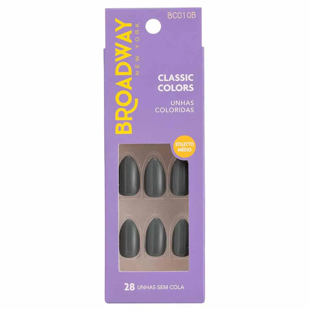 Unhas Coloridas Kiss Ny Broadway Cool Mint - Stiletto Médio