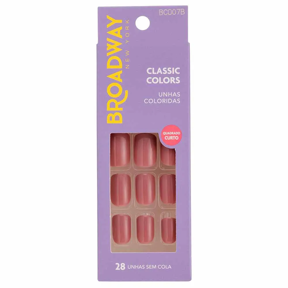 Unhas Coloridas Kiss Ny Broadway Smoothie Quadrado Curto