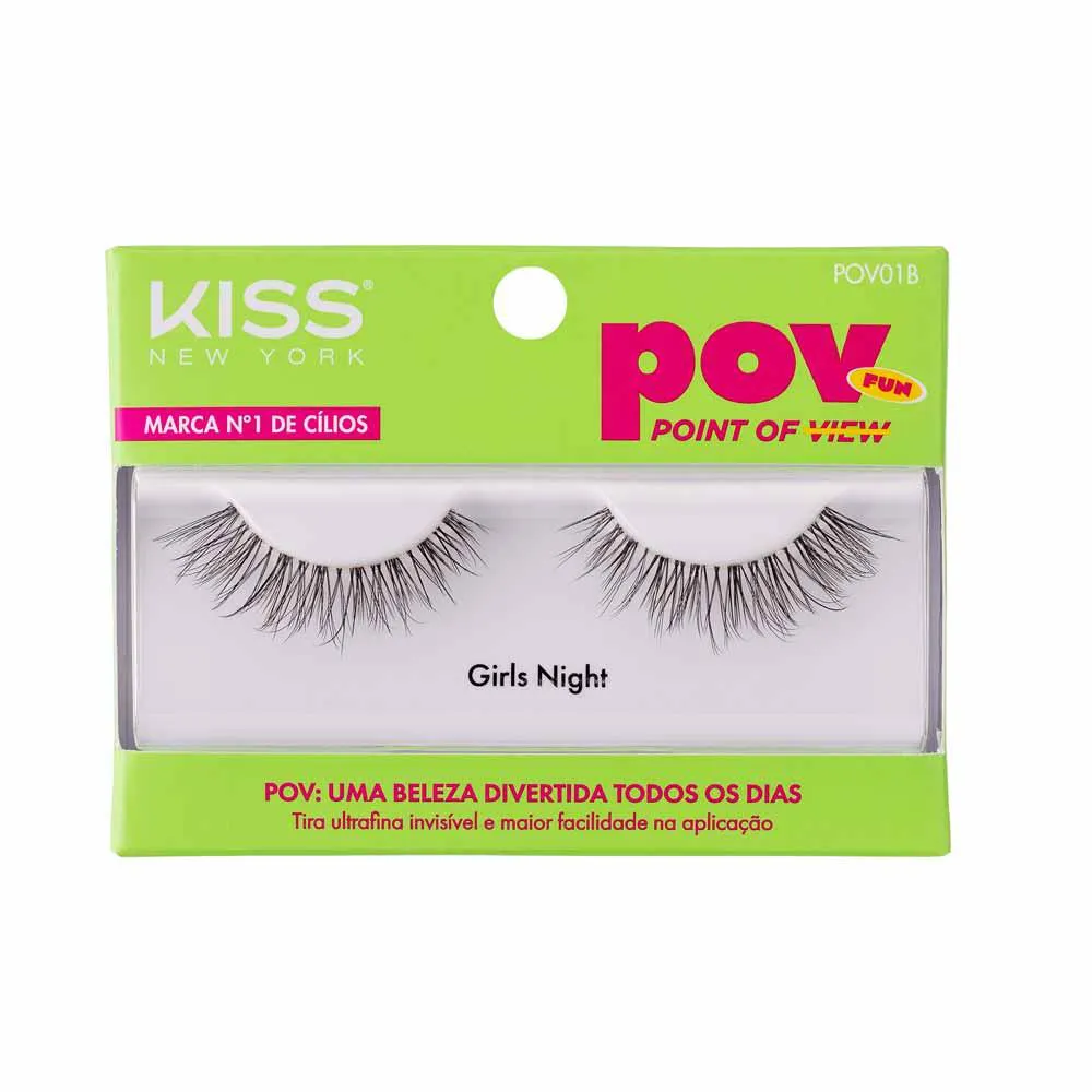 Cílios Postiços Kiss Ny Pov Girls Night - 01B