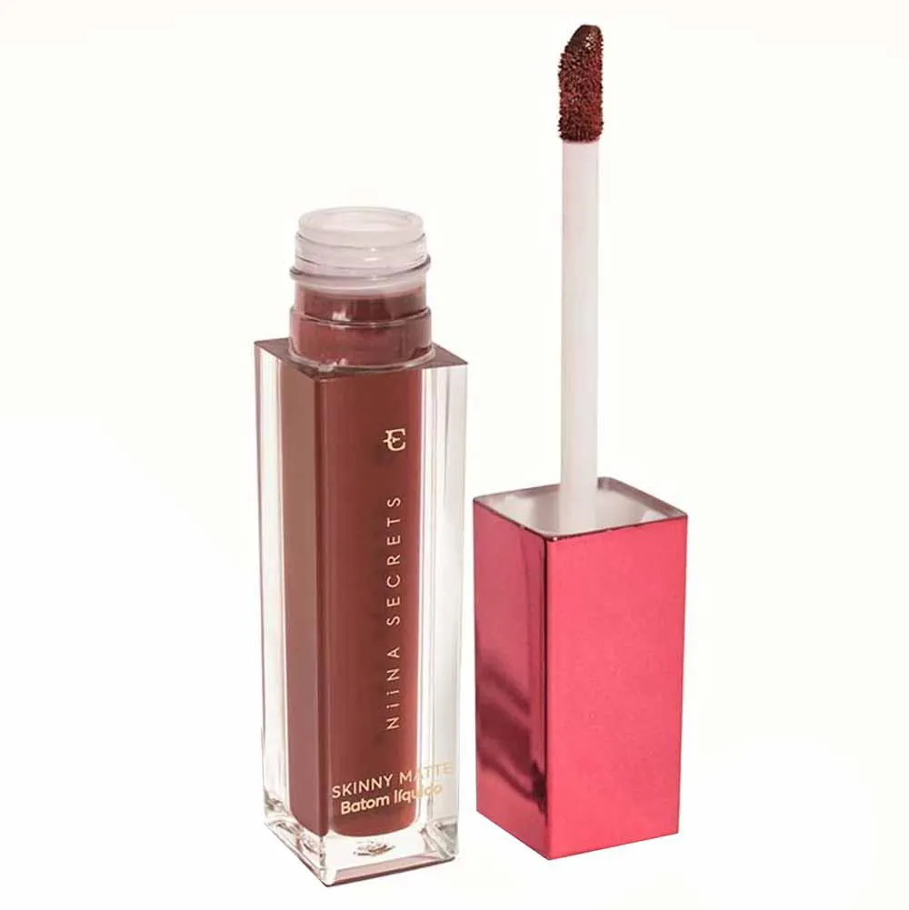 Batom Líquido Niina Secrets Skinny Matte 5Ml Castanho Begônia