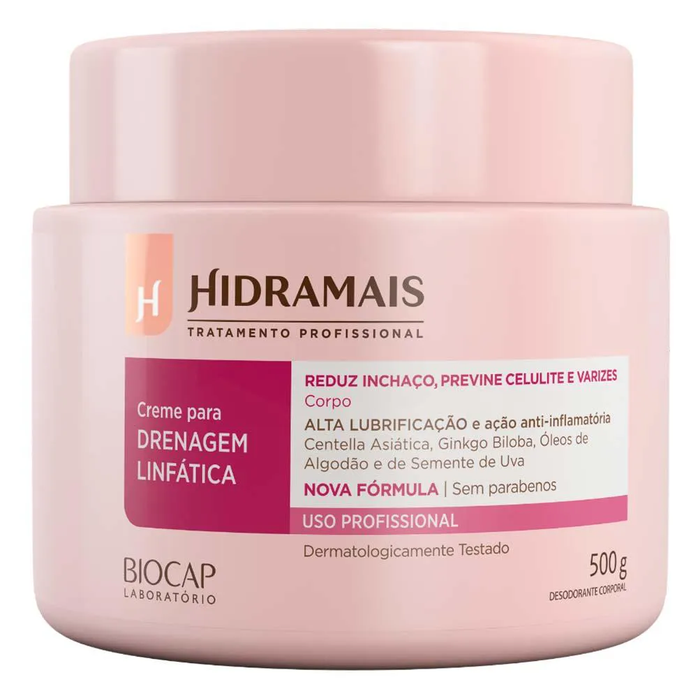Creme para Drenagem Linfática Hidramais Profissional 500g