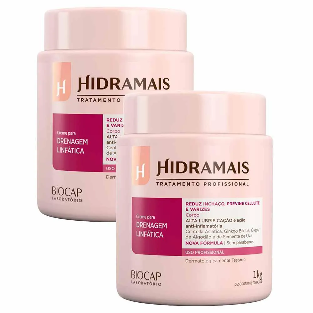 Hidramais Profissional Creme para Drenagem Linfática Kit com 2 Unidades