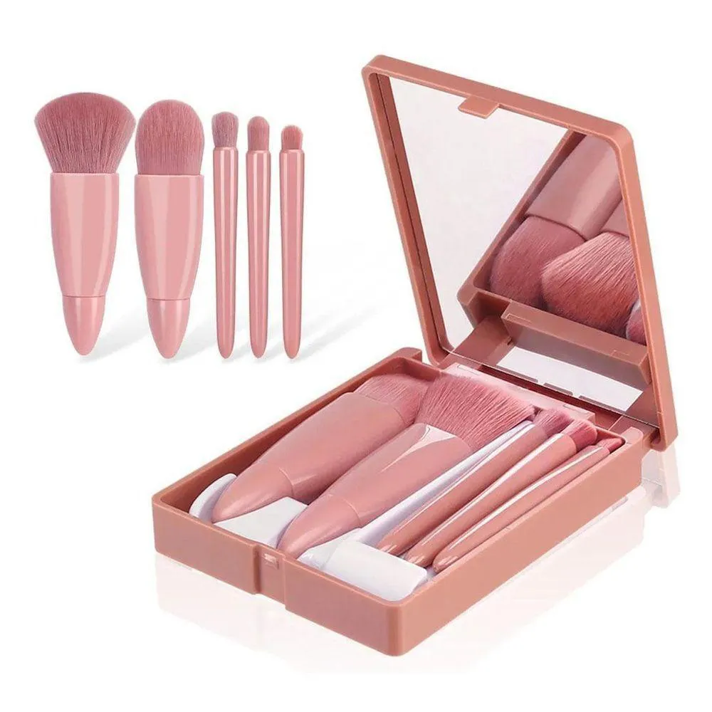 Conjunto Estojo Kit Pincel de Maquiagem com Espelho