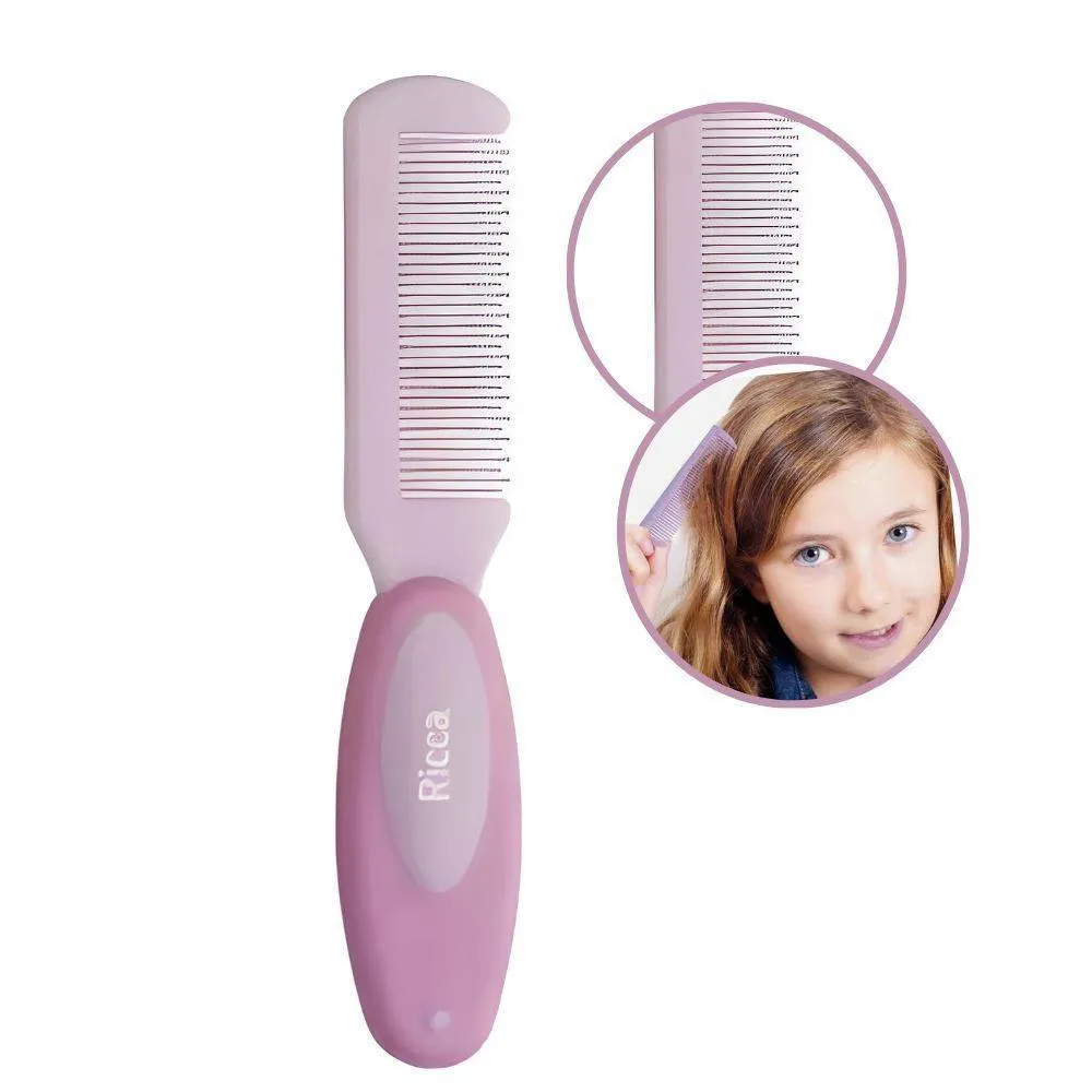 Pente de Cabelo Baby Rosa Infantil Bebê com Pontas Arredondadas Ricca