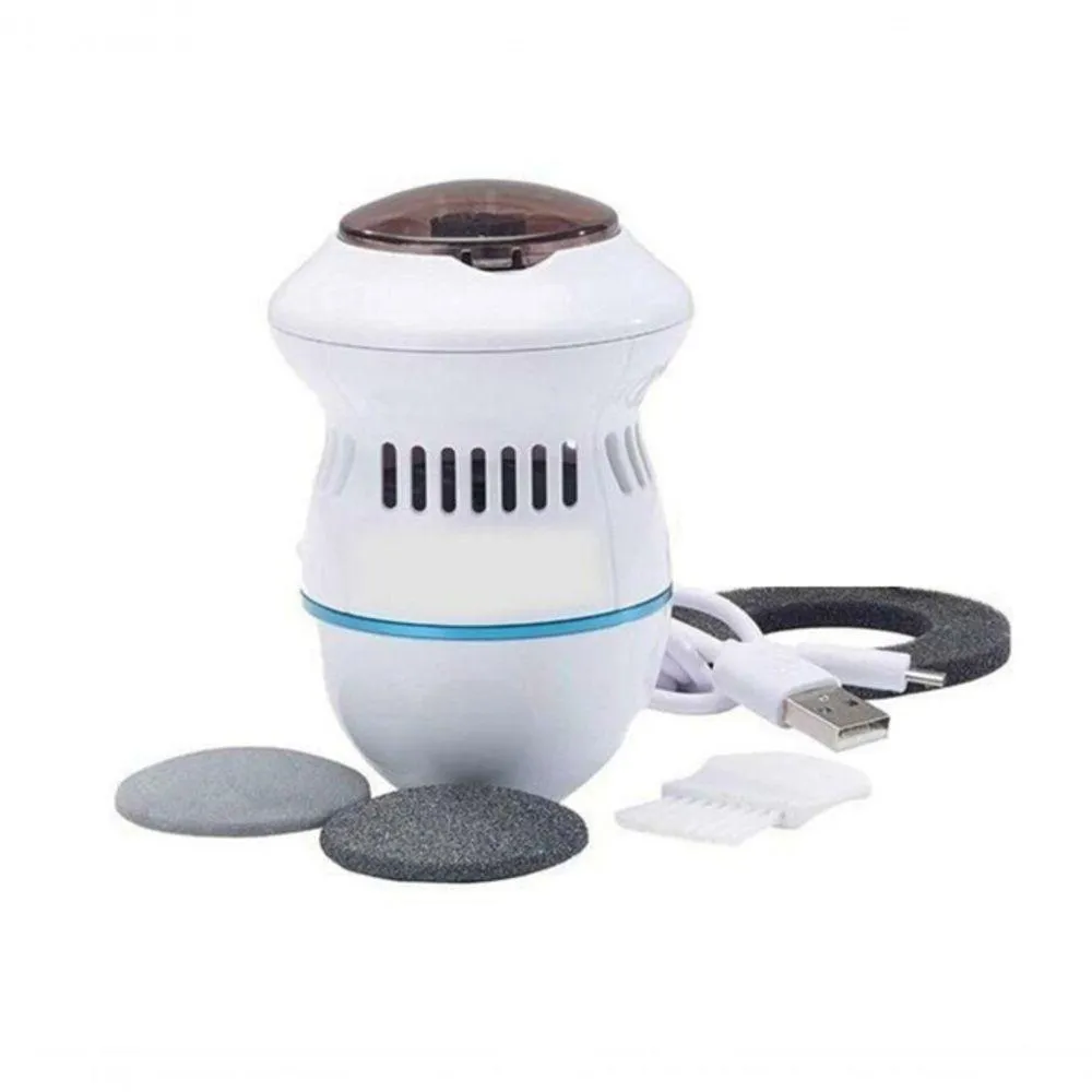 Removedor de Calos Automático Elétrico Lixador e Esfoliador Portátil 2 Velocidades Usb para Pés Macios e Suaves - Bivolt