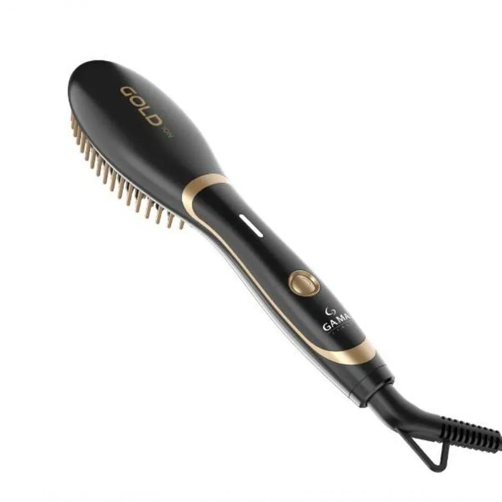 Escova Alisadora Gold Ion Mini Preto Bivolt