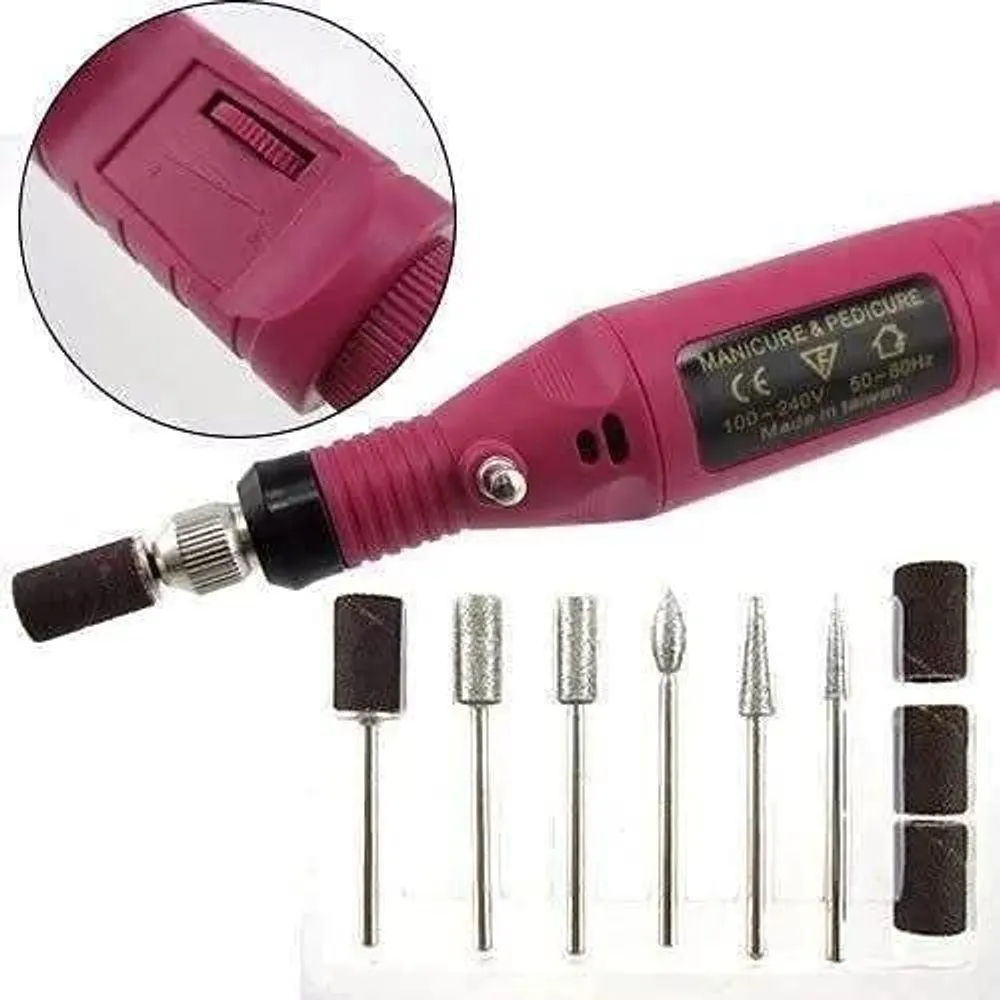 Kit Lixa Eletrica de Unha Manicure Pedicure Profissional