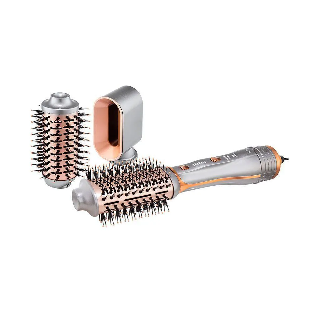 Escova Secadora Philco Pes19Sg Multifunções 1300W Prata e Dourada Bivolt