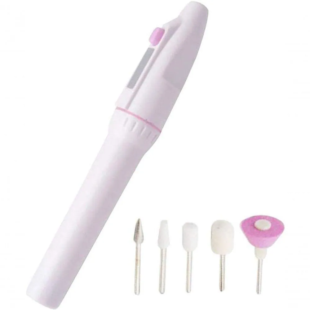 Ferramenta Elétrica de Manicure e Pedicure para Polimento de Unhas, Lixa de Unha Pilhas