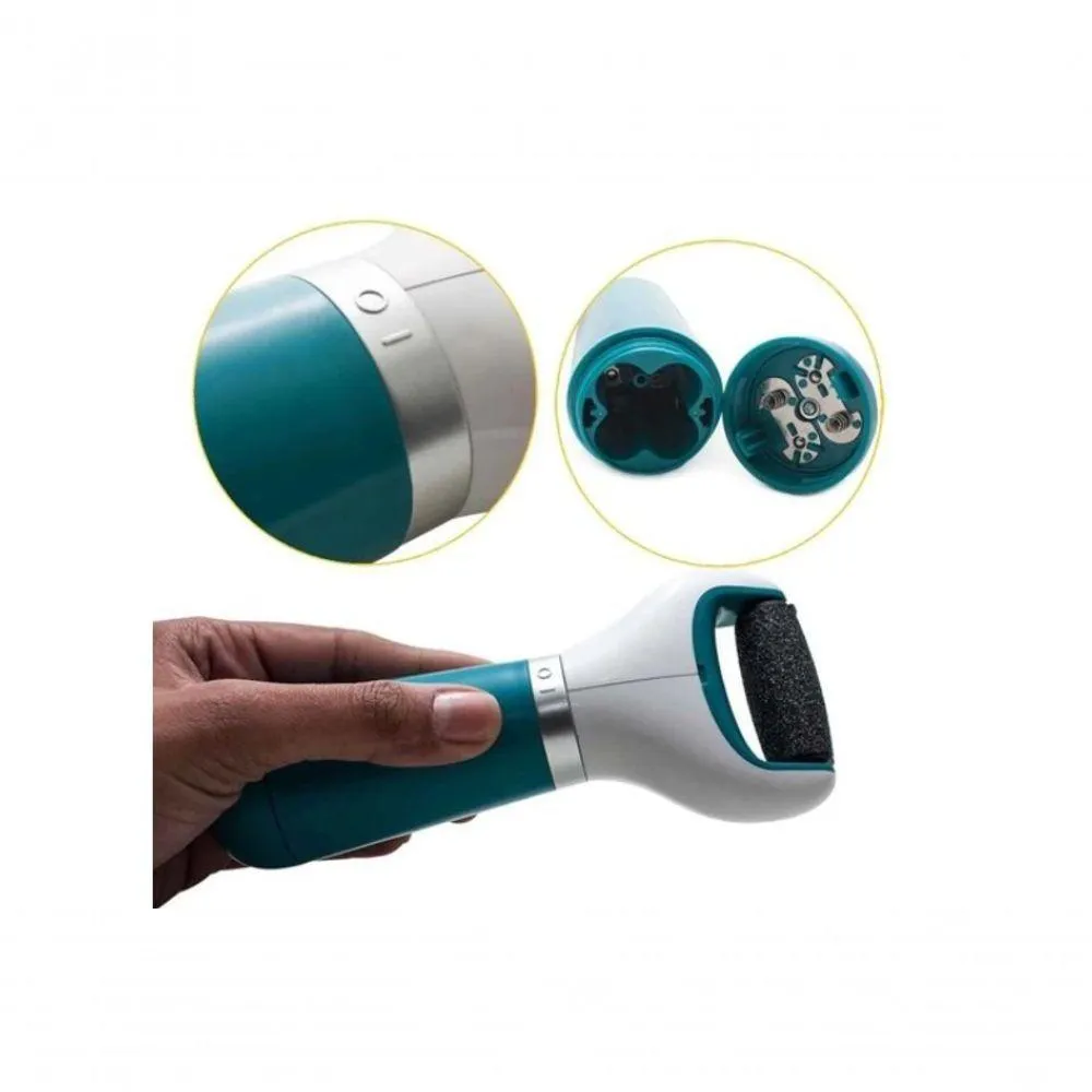 Lixa Elétrica Pés Esfoliador Calosidades Pedicure Portátil Calos Azul