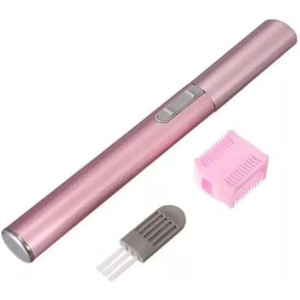 Mini Depilador Elétrico Aparador de Buço Sobrancelha Barba Caneta Rosa ou Preta