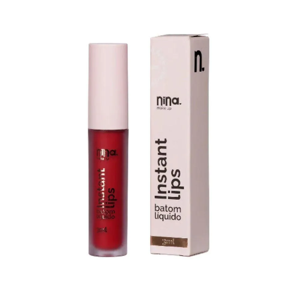 Nina Makeup Batom Líquido 3Ml Cor Rubi