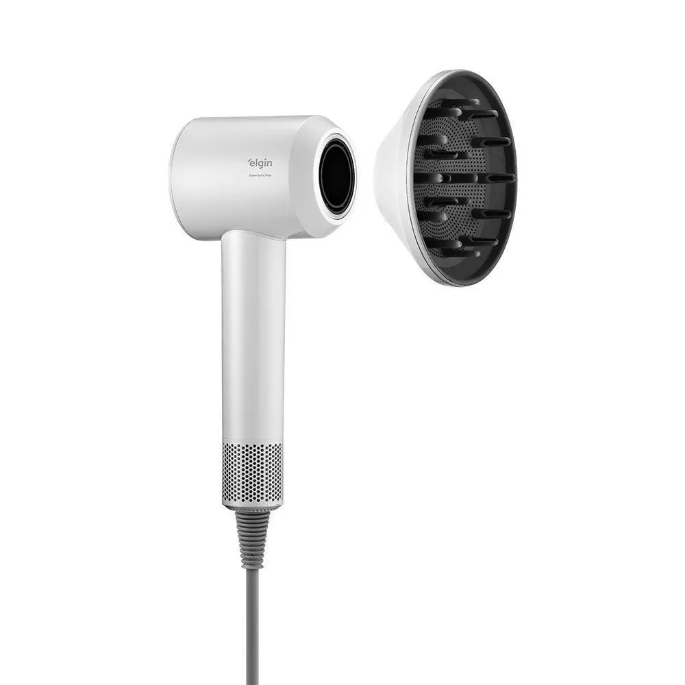 Secador de Cabelo Super Ionic 1700W Branco Motor Bldc 3 Temperaturas Jato Frio com Difusor 110V