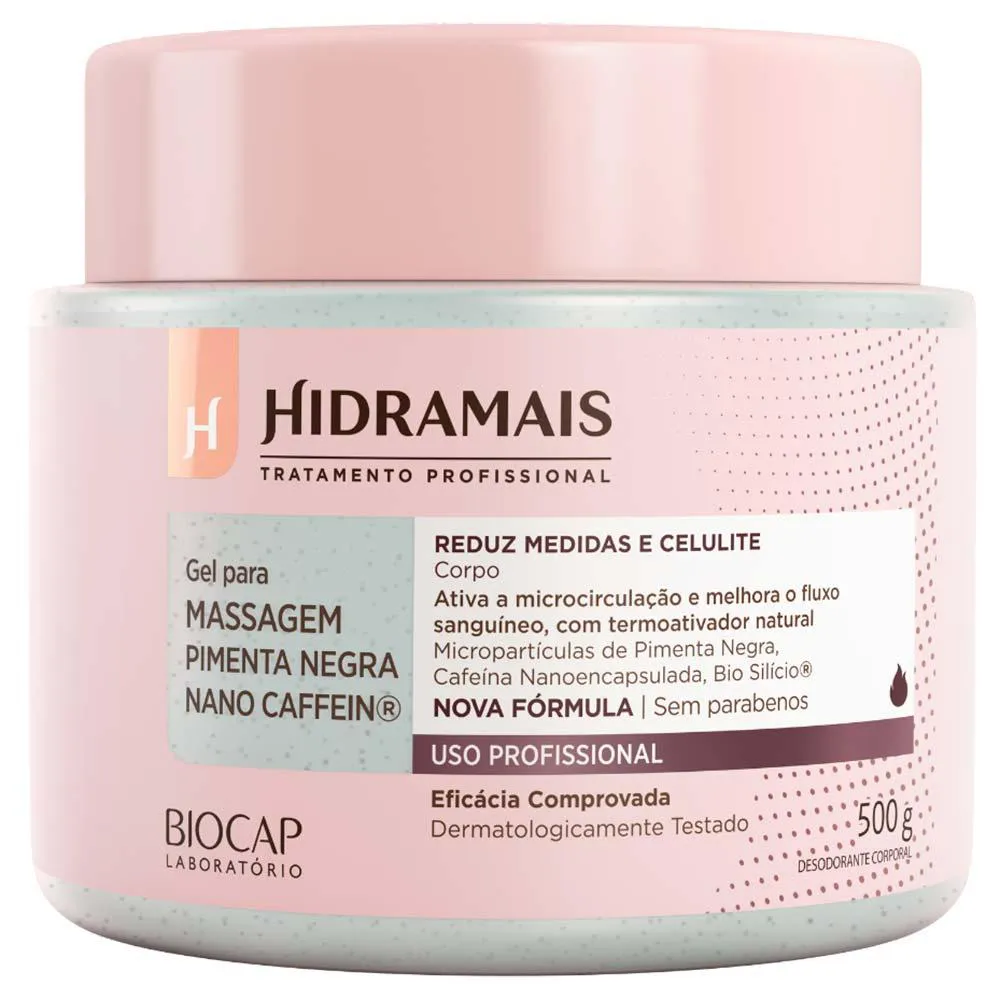 Gel para Massagem Hidramais Pimenta Negra Caffein 500g