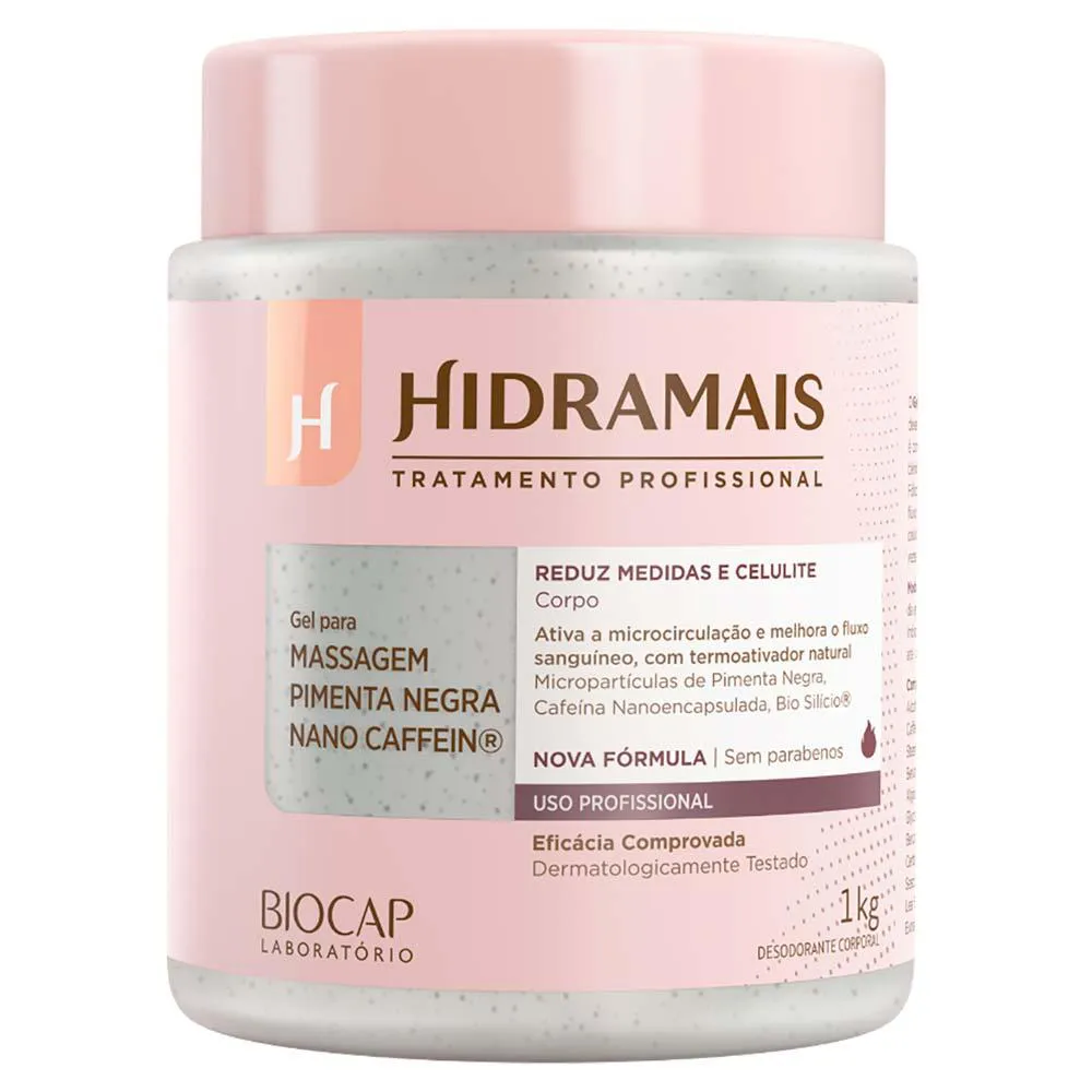 Gel para Massagem Hidramais Pimenta Negra Caffein 1KG
