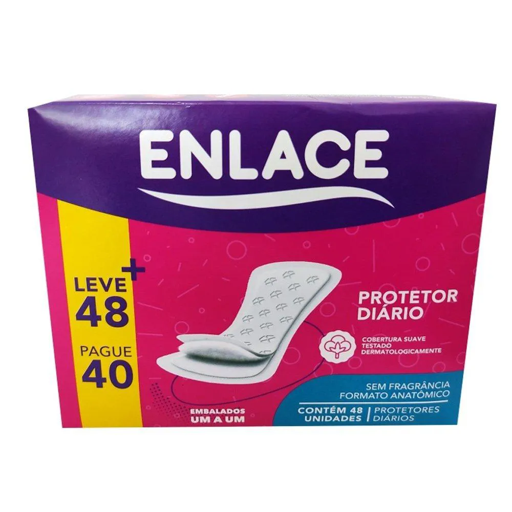 Absorvente Enlace Protetor Diário - Embalagem com 48 unidades