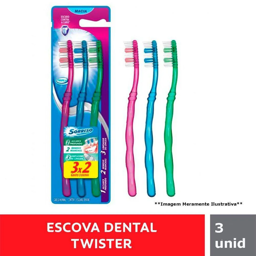 Escova Dental Sorriso Tripla Macia Leve 3 Pague 2