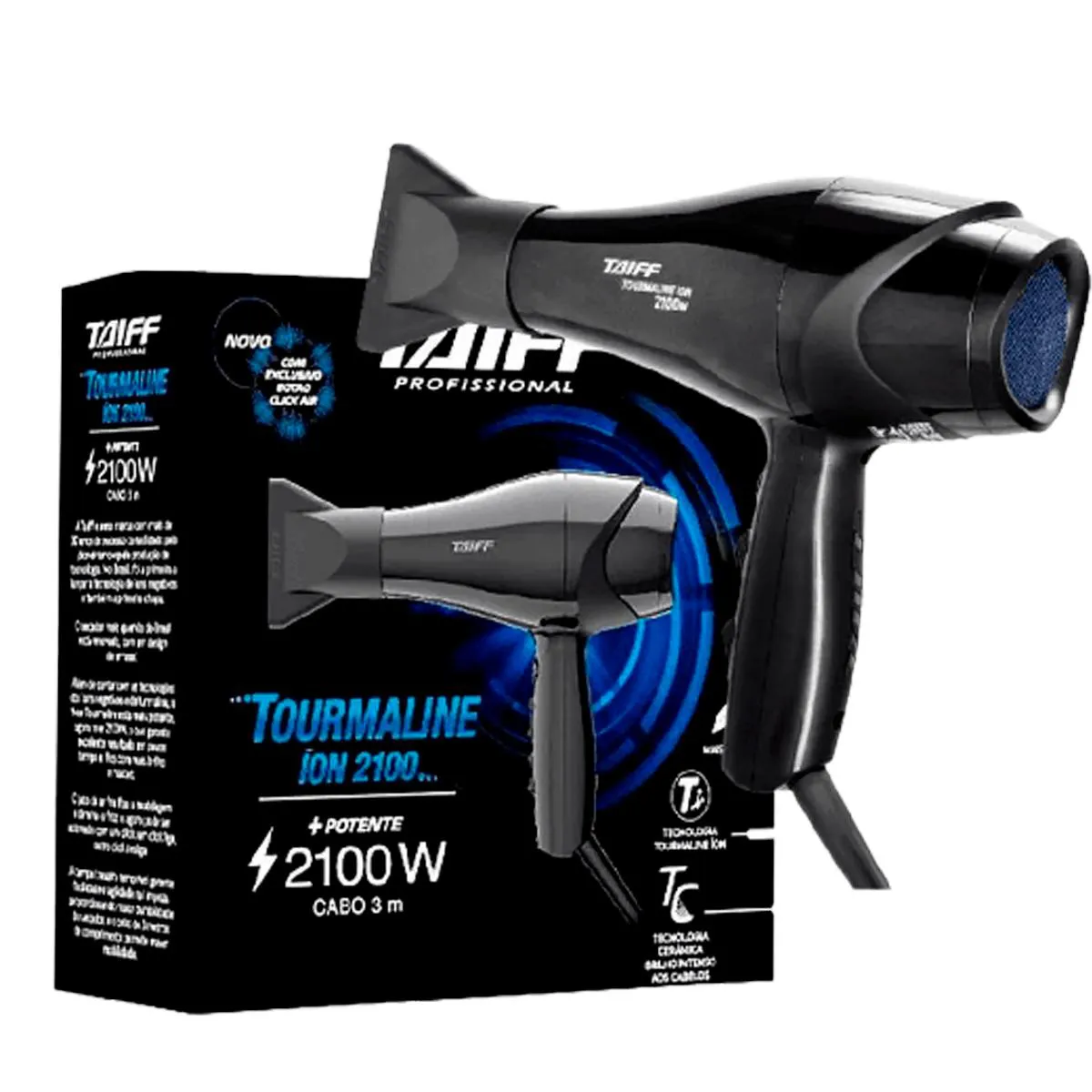 Secador Tourmaline 2100W 127V - Taiff Profissional