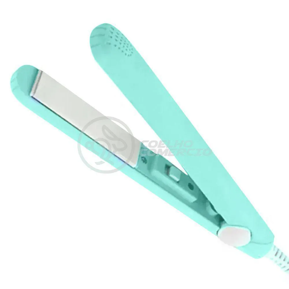 Mini Chapinha Prancha para Viagem 17Cm Bivolt 110|220V Azul
