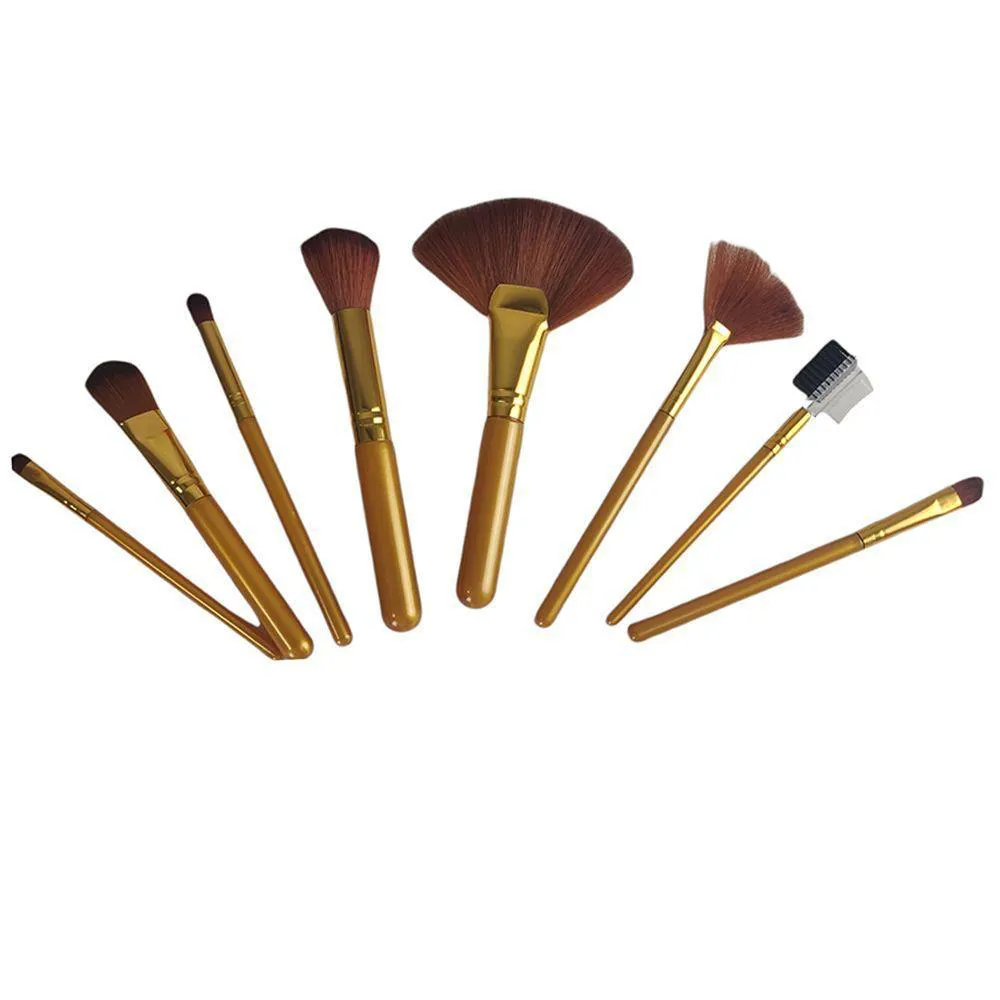 Pincel Kit 8 Peças Maquiagem Corretivo Sombra Base Make Up