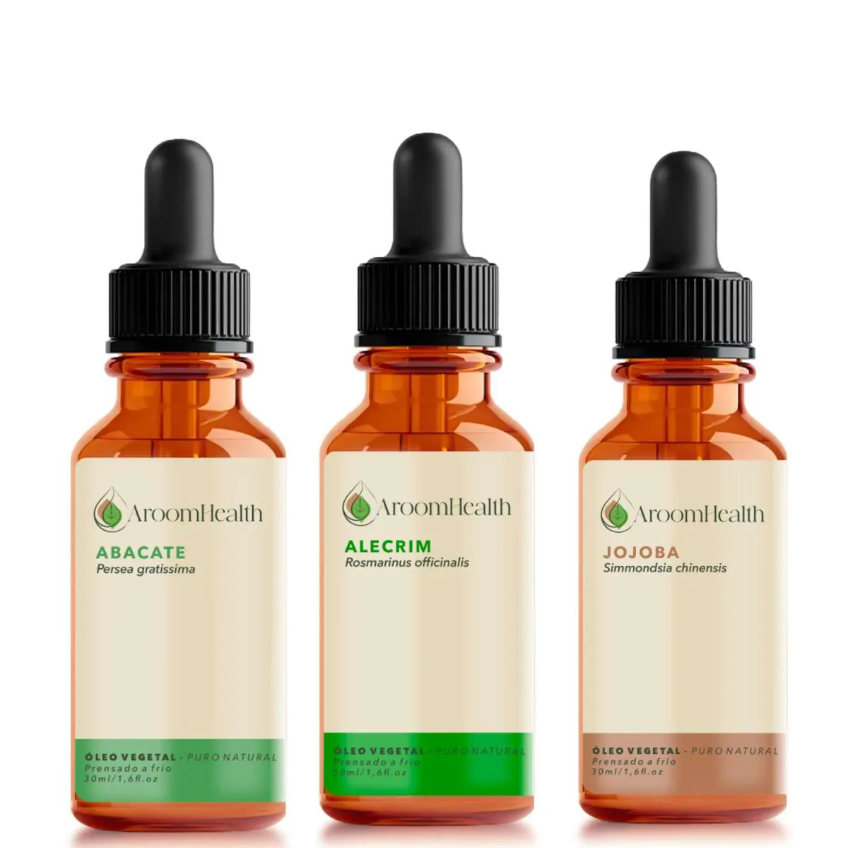 Kit Óleos Vegetais de Alecrim, Abacate e Jojoba - 30ml Cada